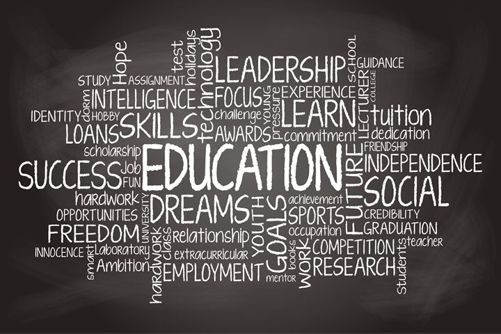 Word cloud about education and employment